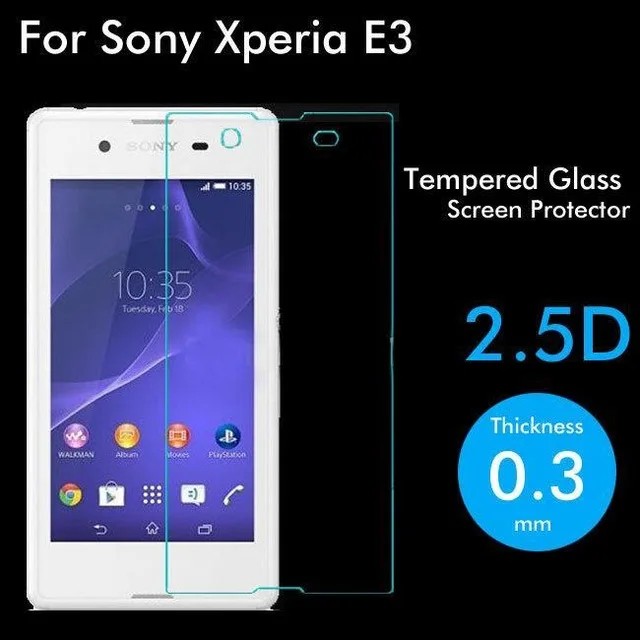 Закаленное стекло 2.5D для Sony Xperia E3 Высококачественная защитная пленка
