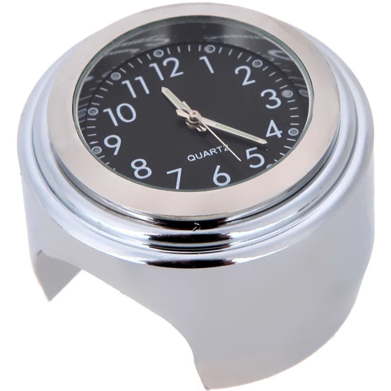 

VODOOL 1pc 7/8inch Motorcycle Accessories Handlebar Black Dial Clock Temp Thermometer for Motorcycle Bicycle Cruiser Waterproof