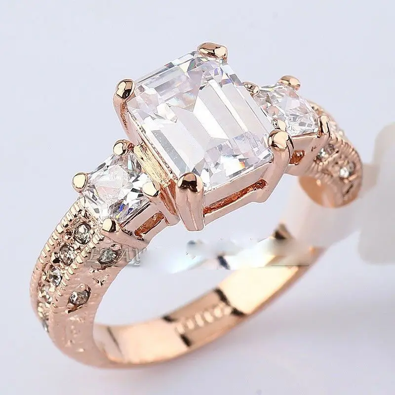 

FREE shipping> >>> Engagement Wedding Band Ring 18KGP Crystal Size 7-10