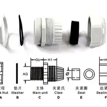 Лидер продаж 10 шт. PG9 Пластик разъем Водонепроницаемые кабельные сальники Ip68 Китай(материк