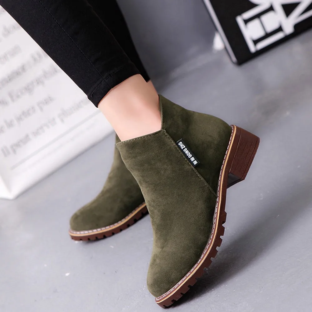 

Women's Short Boots Ladies Fashion Ankle Short Boots Leather Shoes Sneakers Ladies Winter Shoes Flock Warm Boots feminina salto