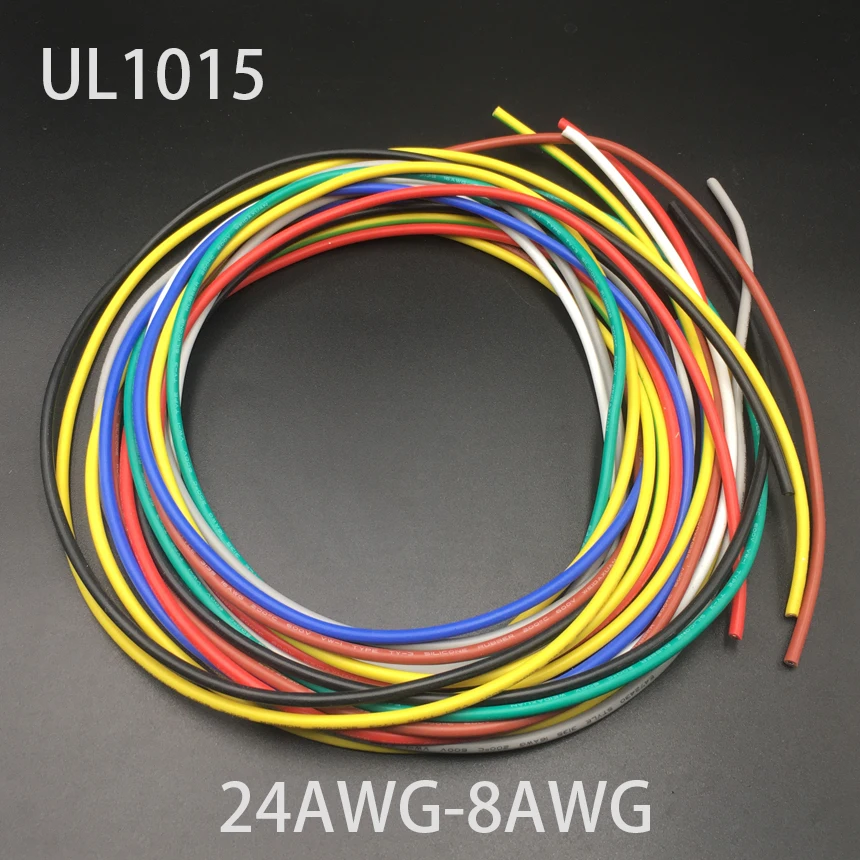 24AWG 2 мм OD 22AWG 4 UL1015 600 в 105C Обмотка из луженой меди и силиконовой резины