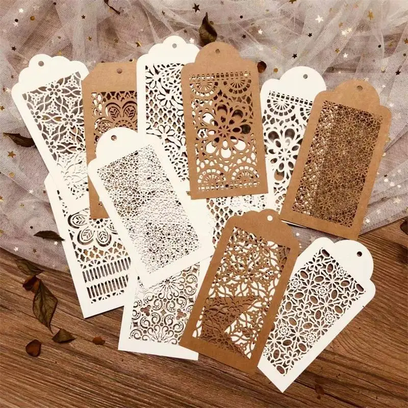 

KLJUYP 8pcs Kraft Paper/White Vintage Tags Paper Die Cuts for Scrapbooking Happy Planner/Card Making/Journaling Project