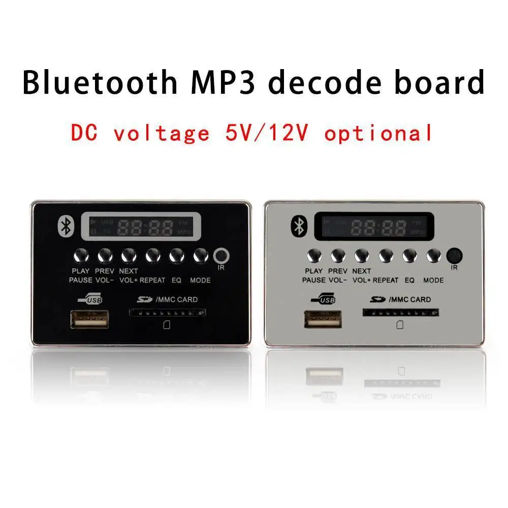 Светодиодный Bluetooth декодер 5 12 В для автомобиля Беспроводной MP3 WMA FM AUX плата аудио