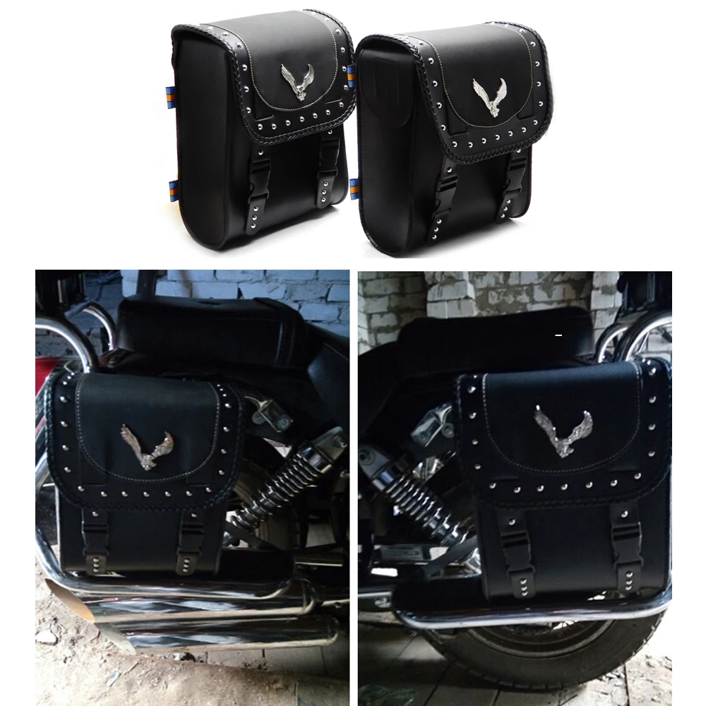 

KEMiMOTO Universal Motorcycle bags Motorcycle Saddle bag Leather PU For harley Sportster 883 1200 Forty Eight After Market
