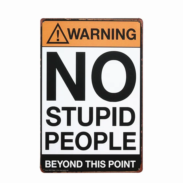 Beware of The Rabbit Plaque Vintage Metal Tin Signs Home Bar Pub Office Decorative Plate Rat Wall Sticker Garden Art Poster MN11 B