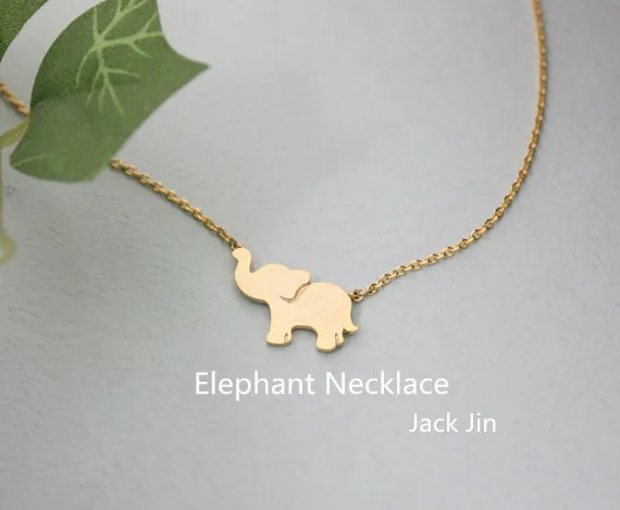 

New trendy unique elephant pendant necklace gold siver plated statement necklace women wholesale animal fashion jewelry cs go