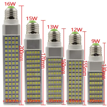 

Lampada G23 G24 E27 7W 9W 12W 13W 15W 16W 85V-265V/AC Horizontal Plug lamp SMD5050 Bombillas LED PL Corn Bulb Spot light CE RoHS