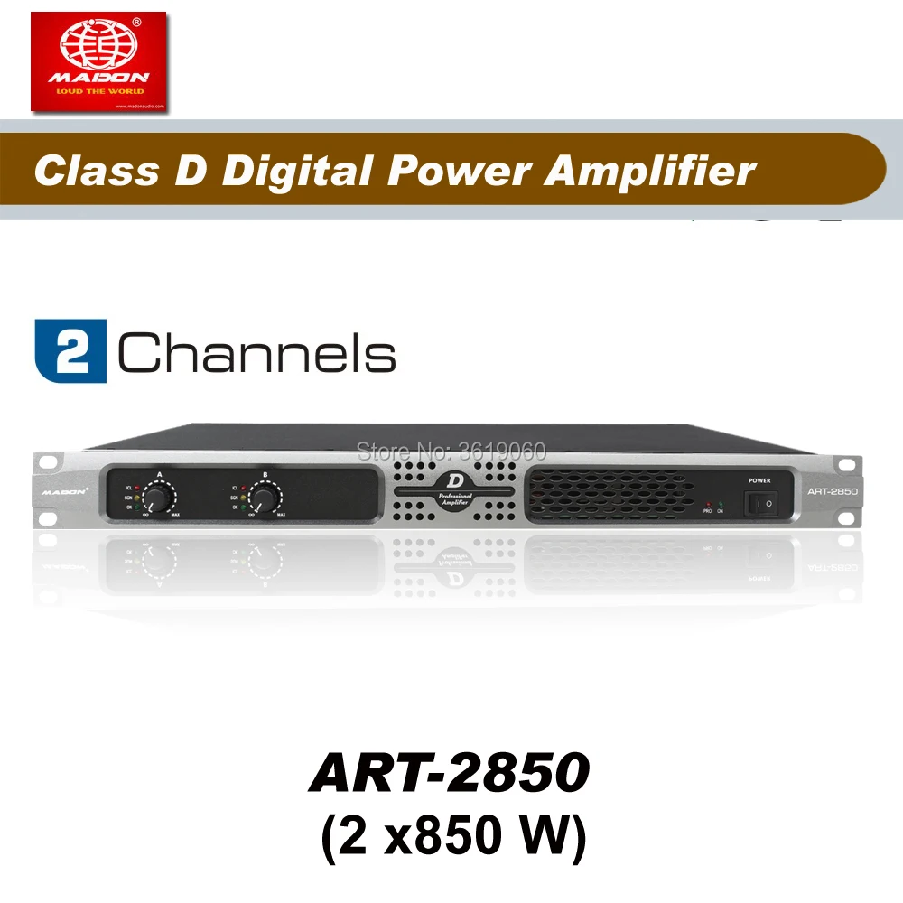 

Free Shipping , ART2850 , 2 Channels 850W high power Class d power amp