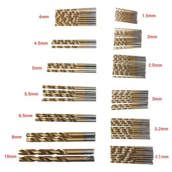 

105/99pcs Twist HSS Drill Bit Set Titanium Coated 1.5mm to 10mm Power Tool For Stainless Steel Metal HSS-Co Cobalt Kit