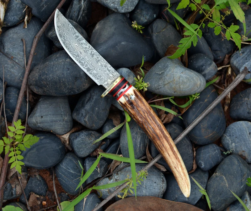 Voltron рога Дамасской Стали Прямые ножи, тактические прямые ножи, подарочные коллекции Открытый Кемпинг многофункциональный нож