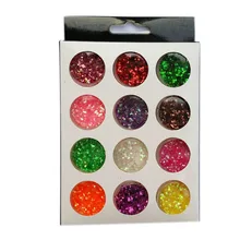 Модные 12 цветов дизайн ногтей 3d блестки акриловые шестигранные Пыль порошок акриловый маникюр дизайн украшения ногтей ювелирные изделия NP0713