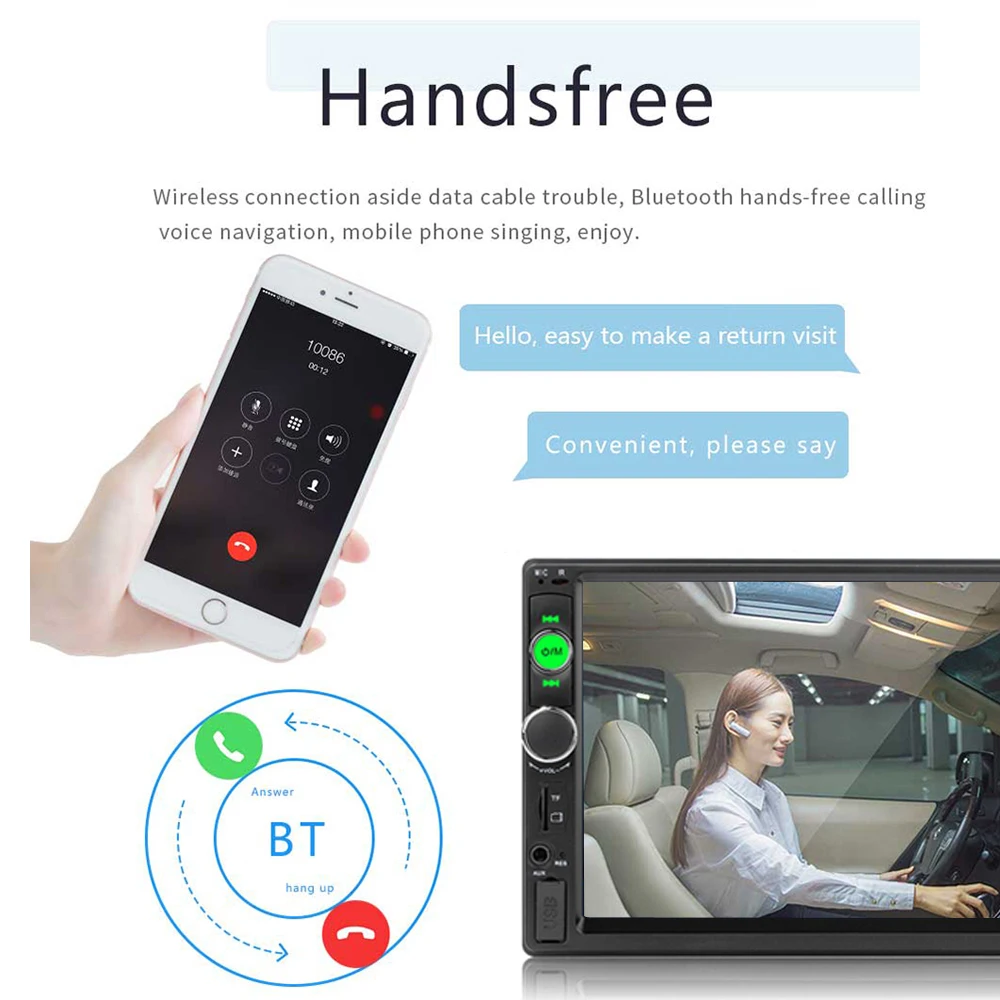 Podofo 2 din Car Radio 7 HD Autoradio Multimedia MP5 Video Player Auto Stereo Bluetooth USB SD 2din Radio Car Backup Monitor (2)