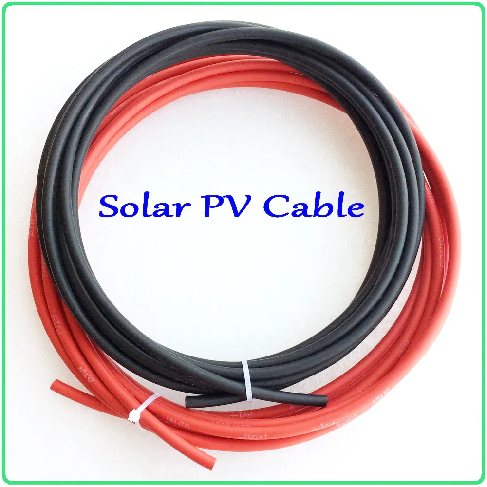 

Solar PV Cable Red and Black PV Cable Wire for off grid / on grid tie system connection Tinned-Copper conductor XLPE insulation
