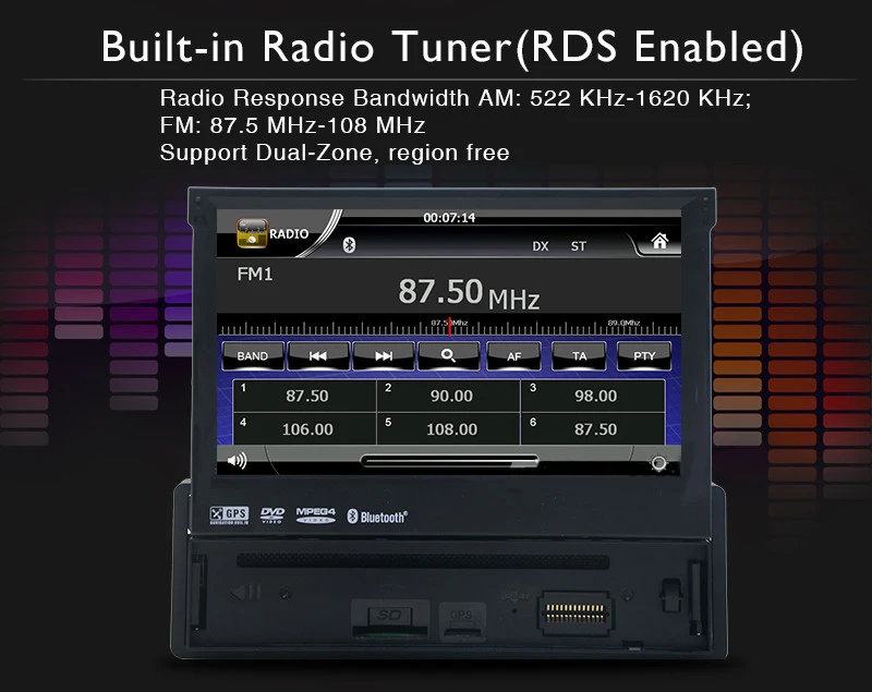 Excellent Music one din  Auto Radio Car DVD Player Navigation Autoradio GPS Stereo Audio MP5 1 din System  RDS Accessory FM 2
