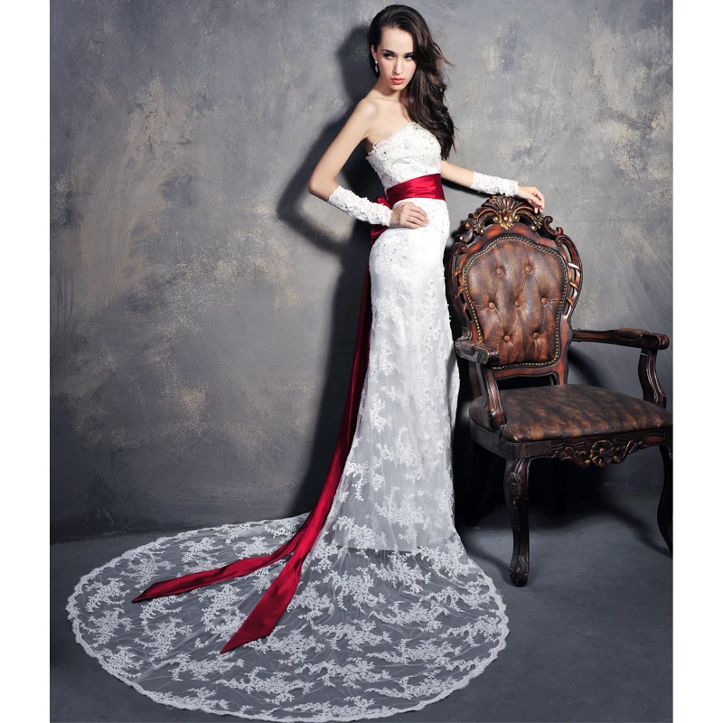 Wedding Dresses With Red Accents Dress Yp