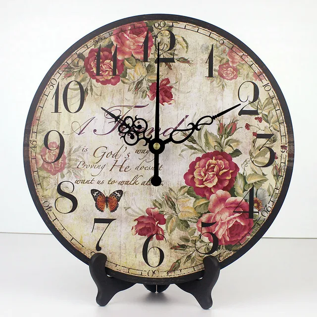 wholesale Pastoral flowers decorative table clock more quite home