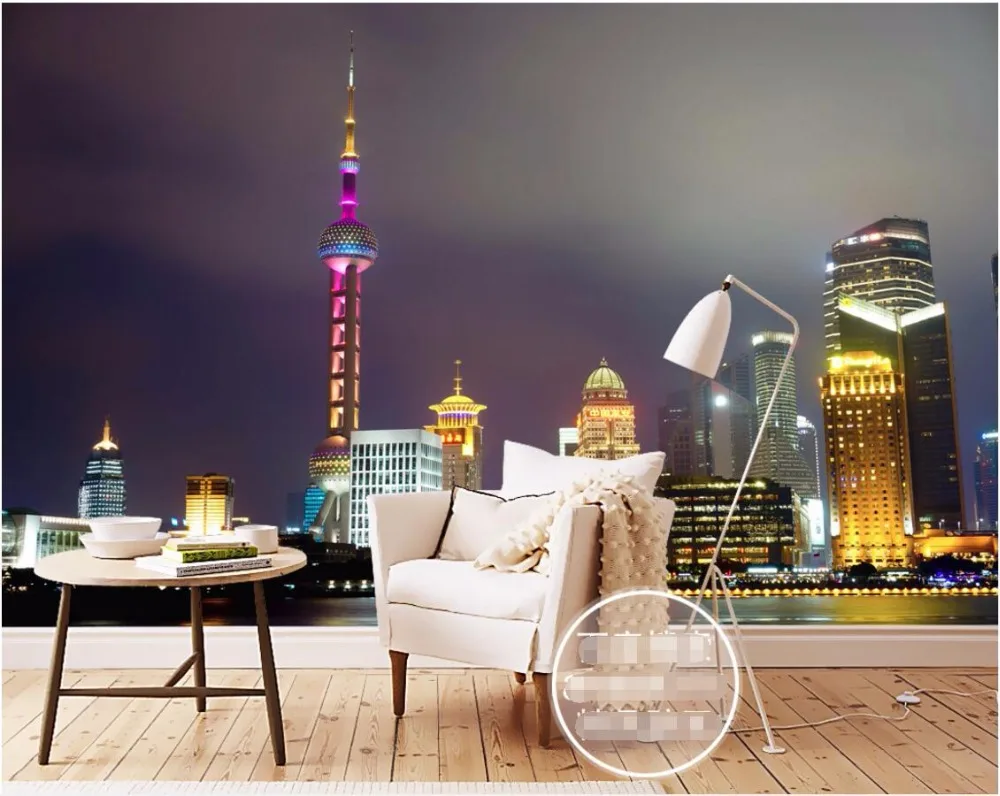 3d room wallpaper custom mural Shanghai Oriental pearl ...