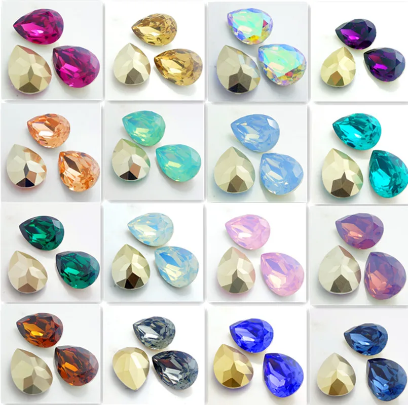 

10PCS Teardrop ELEMENTS Resin rhinestones loose beads jewelry making 18X25mm