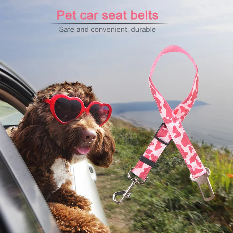 

Vehicle Car Pet Dog Seat Belt Teddy Puppy Seatbelt Harness Lead Clip Waist Belt Pet Safety Supplies Auto Traction Products