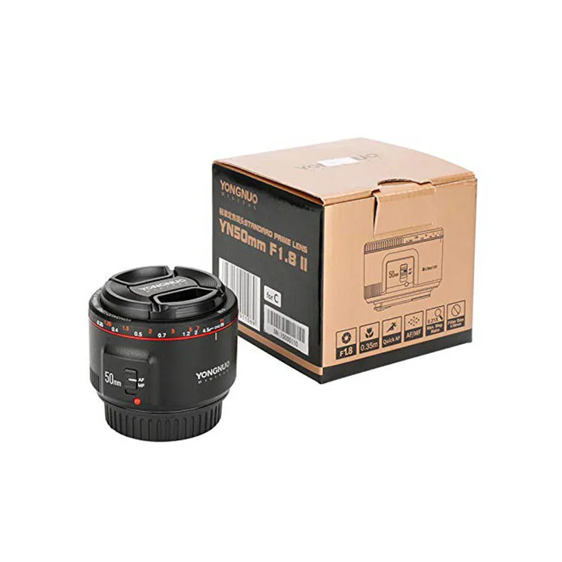 Объектив YONGNUO YN50mm F1.8 II EF 50 мм AF MF объектив камеры для Canon 700D 750D 800D 80D 6D 7D 5D Mark II III IV 5DS 1300D 1500D 77D