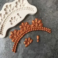 Силиконовые 3D европейские цветы драгоценный камень жемчуг силиконовые инструменты для торта gumpaste Формочки Для помадок