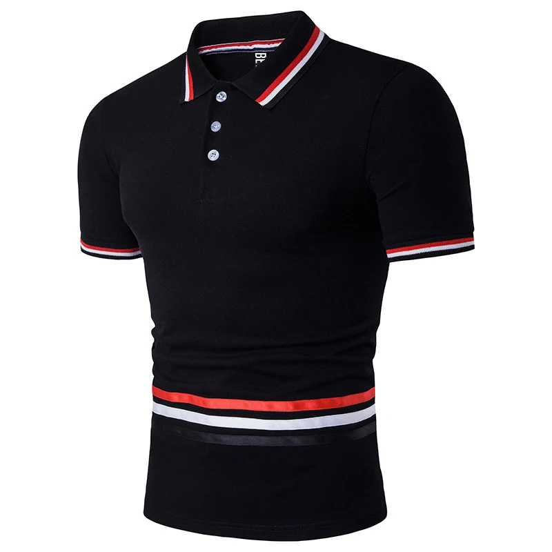 Summer New Men's Cotton Polo Shirt Slim Fit Mens Casual Baseball Jersey ...