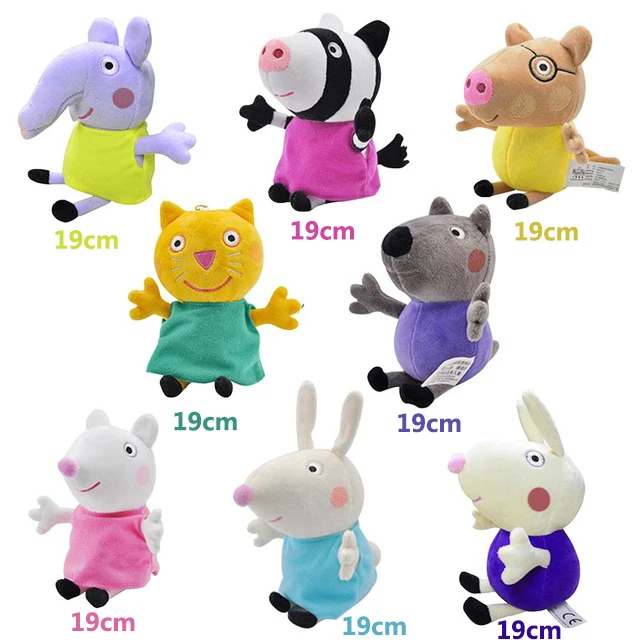 Original 4Pcs/set Peppa Pig Stuffed Plush Toy 19/30/46cm Friend Pink