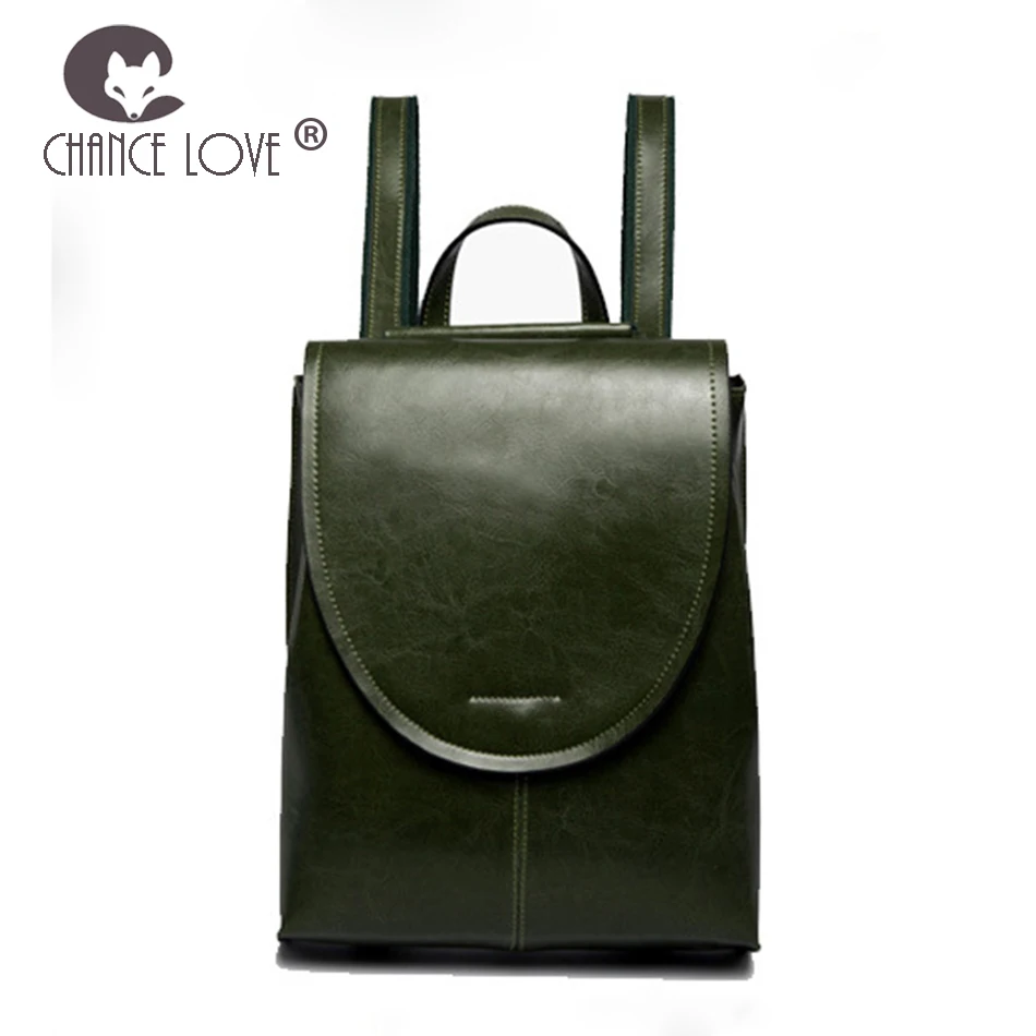 

Chance Love 2018 new women's bag soft face retro college ladies backpack Genuine Leather bag
