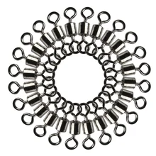 100pcs bag Fishing Swivels Rolling Swivel Connector Fish Barrel Bearing Ring Lures Solid FIshing Tackle font