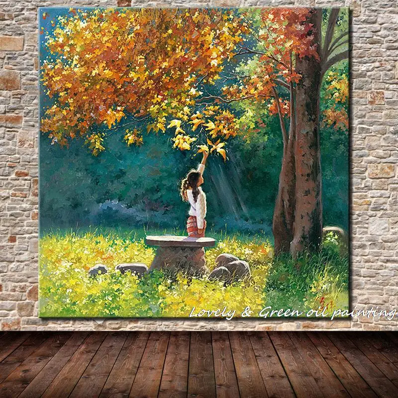 Us 14 16 25 Off Beautiful Girl And Scenery Printed Oil Painting On Canvas Cotton Wall Paintings For Living Room Wall Art Wall Decoration In Painting