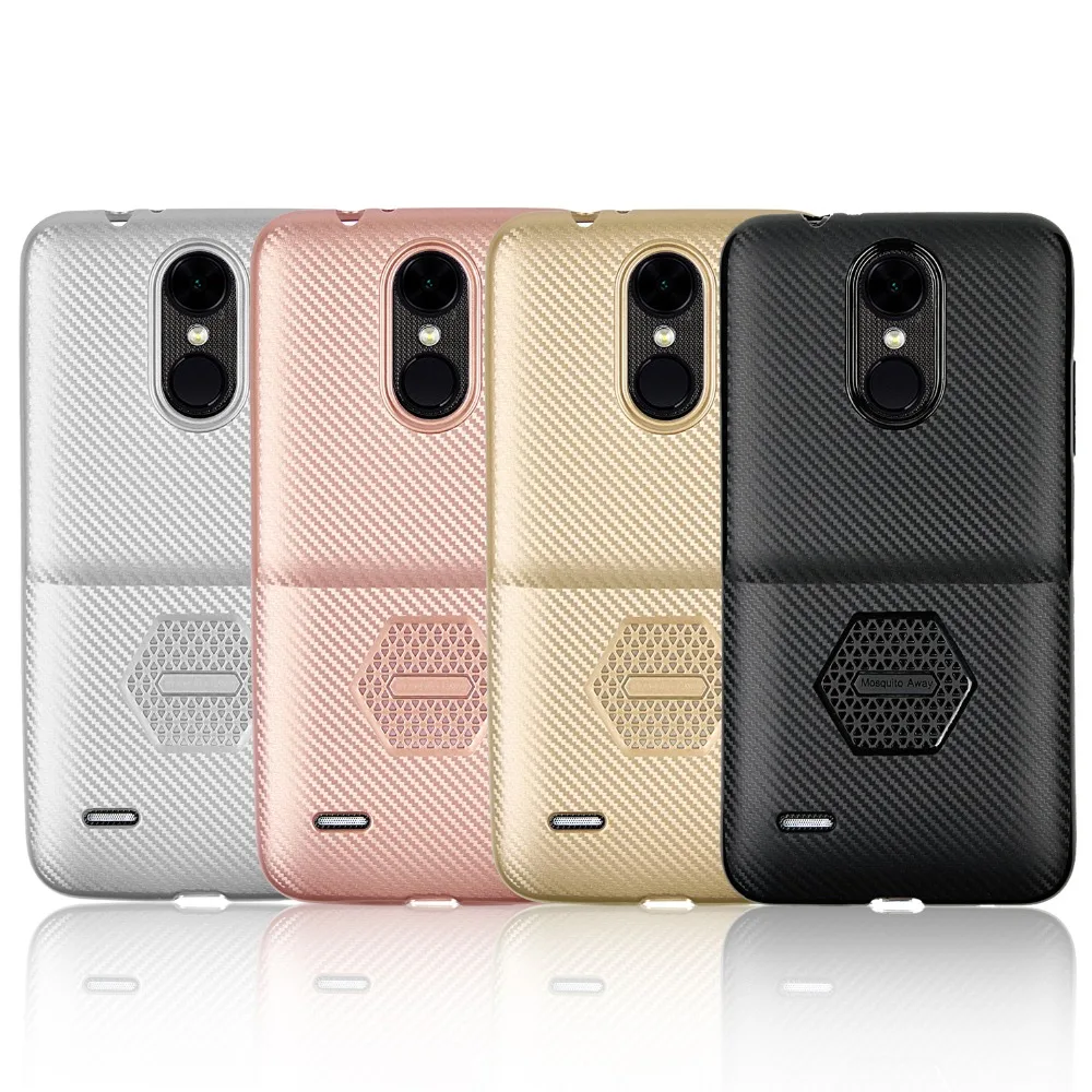 

For LG K7 2017 X230 X 230 Phone case Luxury PU silicone edge carbon fibre Back cover For LG K 7 LGK7 (2017) LGX230 LG-X230 case
