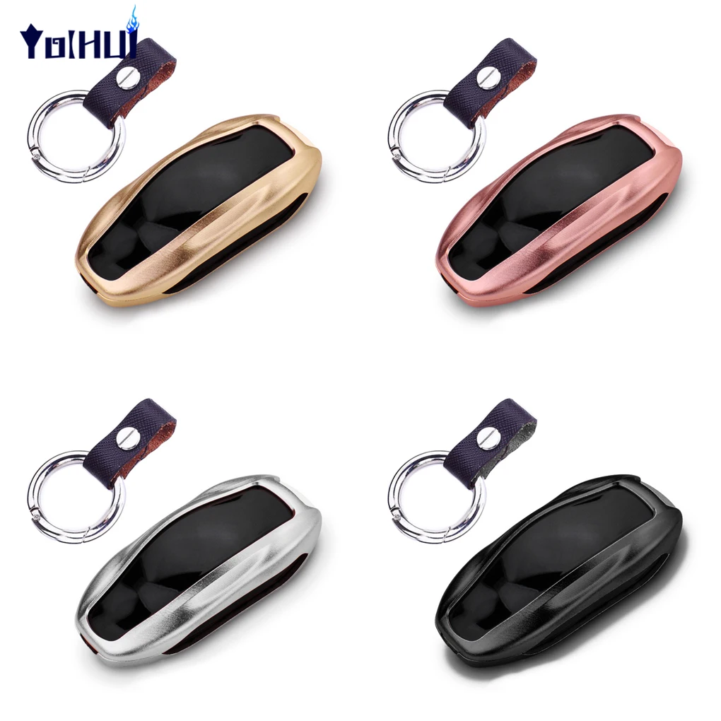

For Tesla Model S Aluminum Alloy Car Smart Key Case Cover Remote Control Key Shell Protector