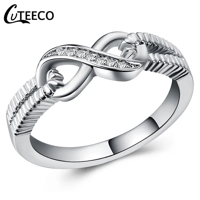 CUTEECO европейские модные обручальные кольца для женщин дизайн циркониевое кольцо Свадебные украшения подарок Прямая поставка - Цвет основного камня: AD0694