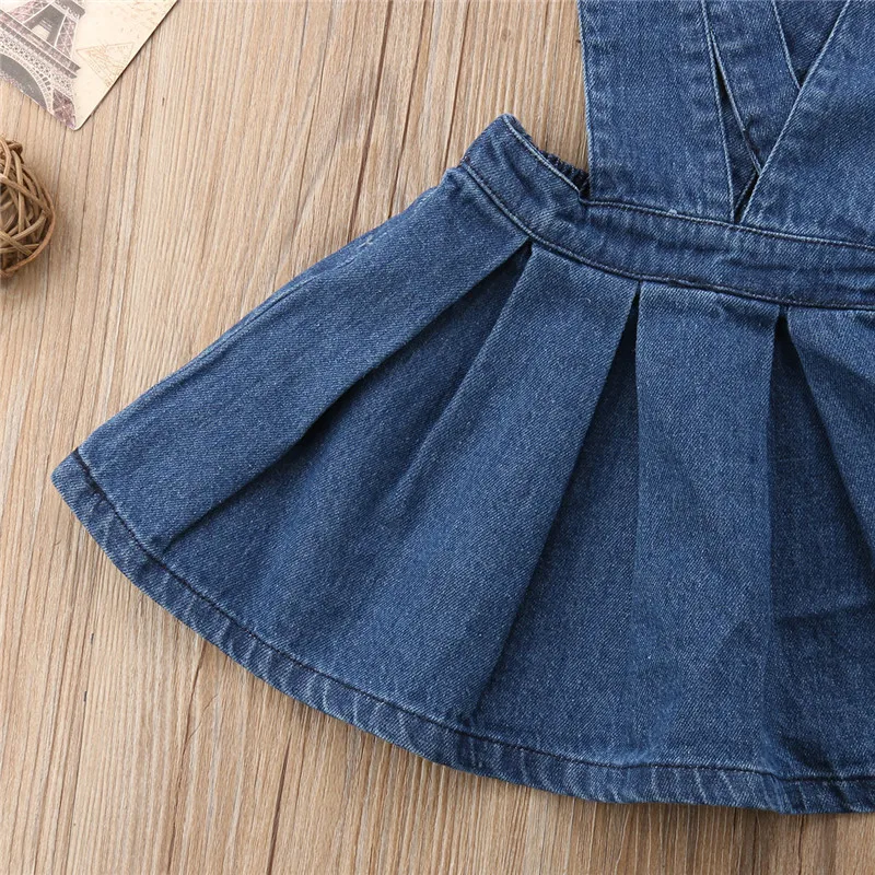 Pudcoco/модный джинсовый комбинезон на бретелях для маленьких девочек, юбка вечерние цельнокроеные наряды