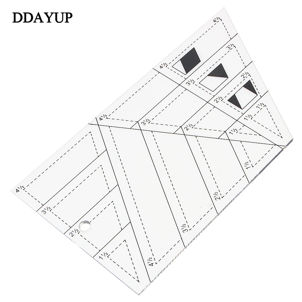 

Transparent Acrylic Trapezoidal triangle Patchwork Tool Complete Tools Quilting Ruler School Stationery Supplies