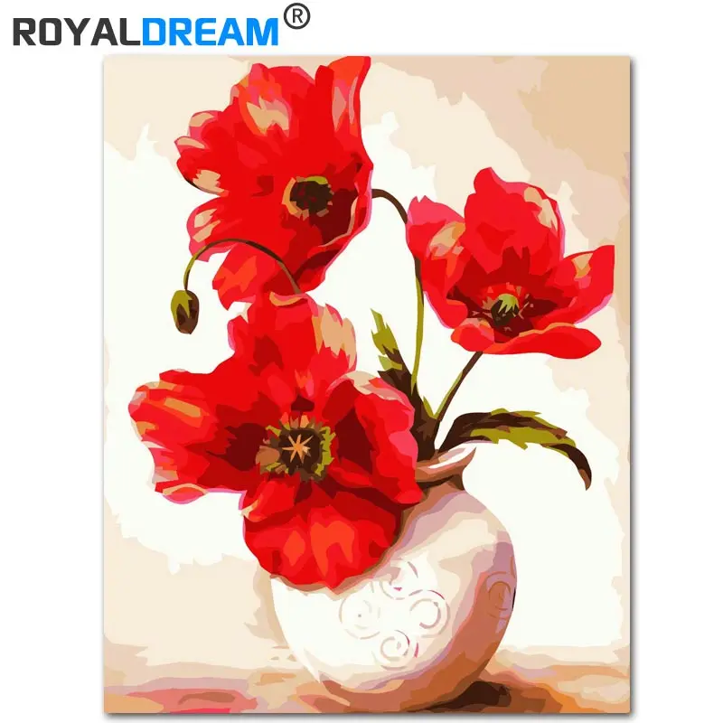 

ROYALDREAM Flower Language DIY Painting By Numbers Acrylic Paint By Numbers HandPainted Oil Painting On Canvas For Home Decor