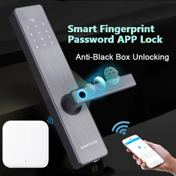 

App Remote Control Bluetooth Gateway Doorlock Fingerprint Password Apartment Lock Anti-theft Door Special Home Locks D9 2019 New