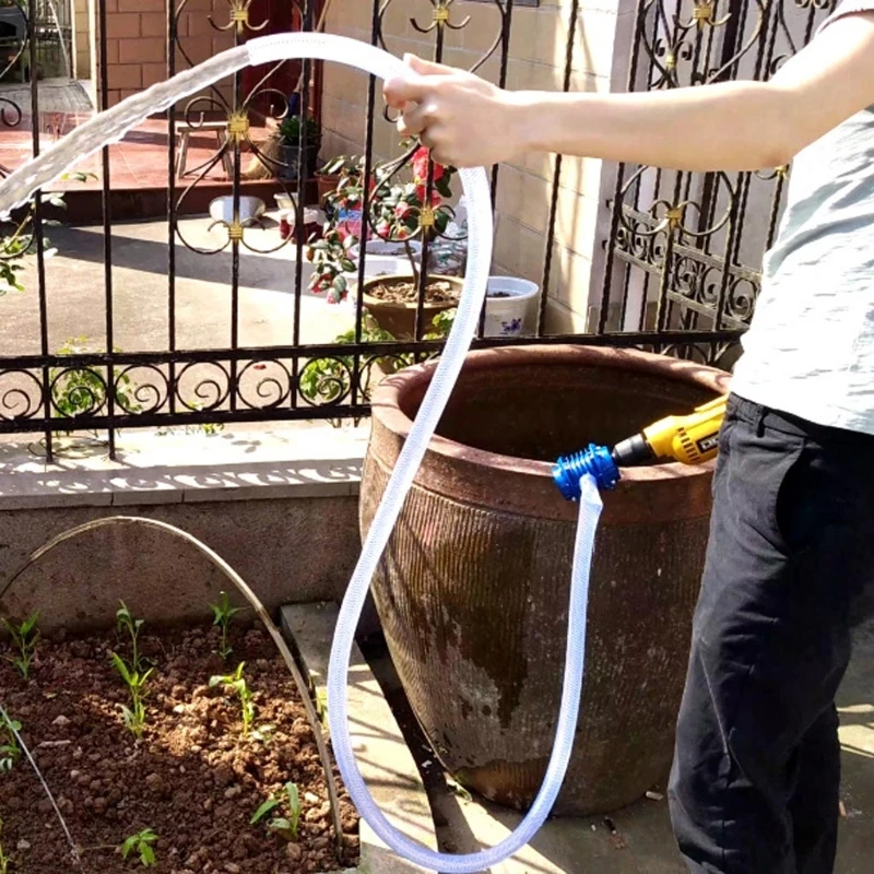 Удобство сверхмощный самовсасывающий ручной электродрель водяной насос домашний сад центробежный домашний сад