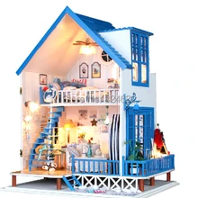 Новое поступление поделки модель Романтический Эгейское море хижина/Соберите вилла Кукла Главная/деревянный миниатюрная поделки кукольный домик подарок девушке