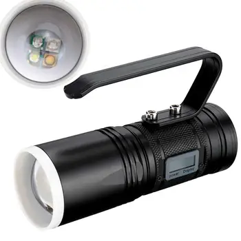 

Rechargeable built-in 18650 battery LED flashlight 8000 Lumens 4 x Q5 LED Fishing torch blue/purple/yellow/white light 12 modes