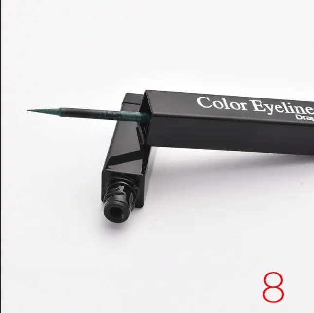 7 цветов, белая подводка для глаз, водостойкая ручка, Прецизионная, долговечная, жидкая подводка для глаз, Гладкие инструменты для макияжа, 36 H, красная, черная, синяя подводка для глаз - Цвет: 8