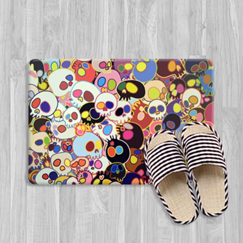 

Takashi Murakami Sunflower Footcloth Cushion Skid Resistance Mat KAWS Shower Room Bedroom Home Morden Living Room Decor M677