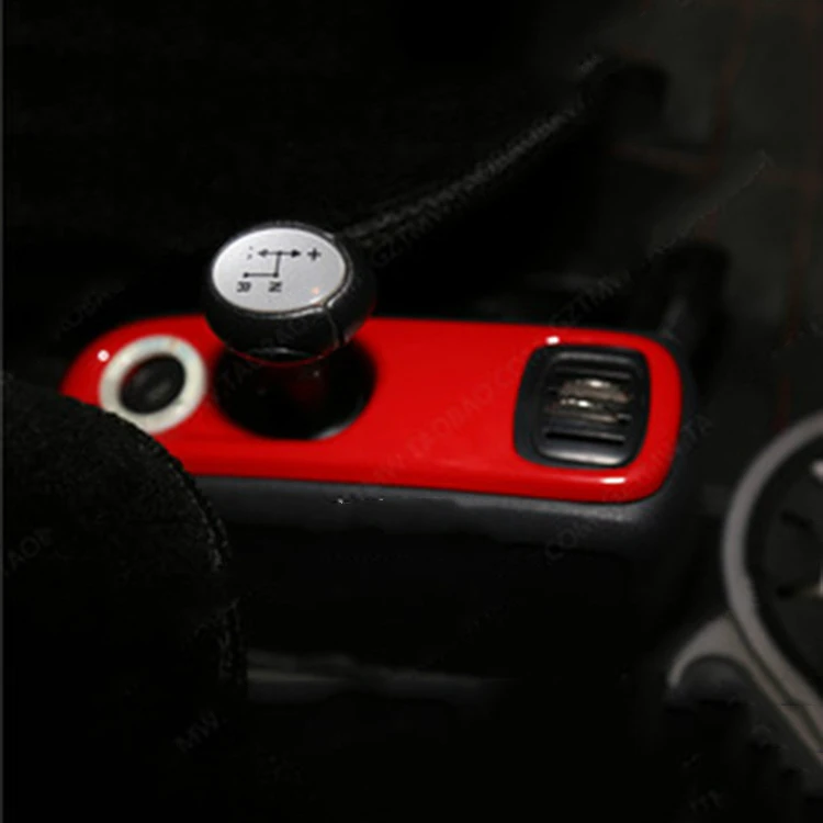 

For Benz Smart Carbon Fiber Modified Paste Parts Automotive Interior Patch Sequins Gear Box Red car Styling 2009-2014