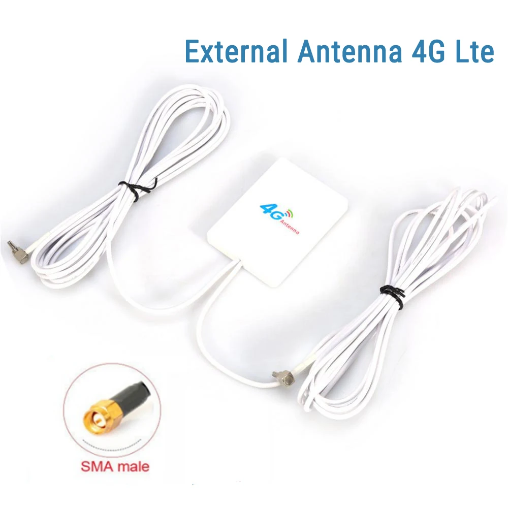 3G 4G LTE Antenna TS9 CRC9 SMA male Connector 4G LTE Router External Anetnna with 2pcs 2M cable for Huawei 3G 4G LTE Router Mode - Color: SMA Connector