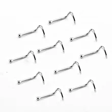 10 шт., маленькие шпильки для пирсинга носа, кольца для носа из титановой стали, опт, ювелирные изделия для пирсинга тела, 20 г, пирсинг для тела, ювелирные изделия