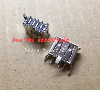 

(300Pcs/lot) A Type Flat Angle (180 Degree) Female USB PCB Connector Socket, USB Jack Plug 3 legs+4 pin