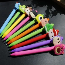 40 шт./лот творческий мультфильм медведь мальчик девочка черные чернила матовый push гелевая ручка продвижение подарок унисекс ручка школьные офисные канцелярские принадлежности