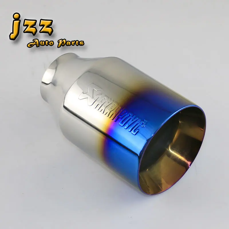 

JZZ akrapovic car exhaust pipe muffler tip for car escape smoking pipe nozzles straight-through silencer free shipping