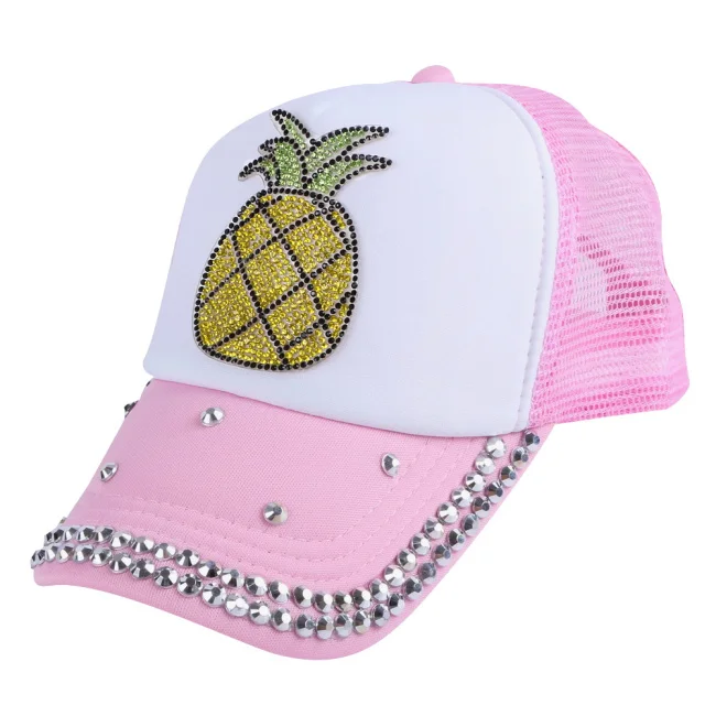 Новинка, кристалл для девушки, для маленьких мальчиков, apple Bling бейсболки шапки кепки, бейсбольная кепка для детей, летние солнечные шапки для детей от 3 до 10 лет, брендовые кепки - Цвет: 6